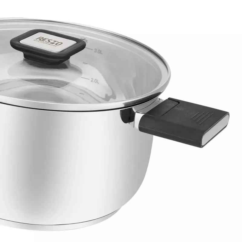 Panela Resto Kitchenware Anser 3,2 L Redonda Aço inoxidável Preto