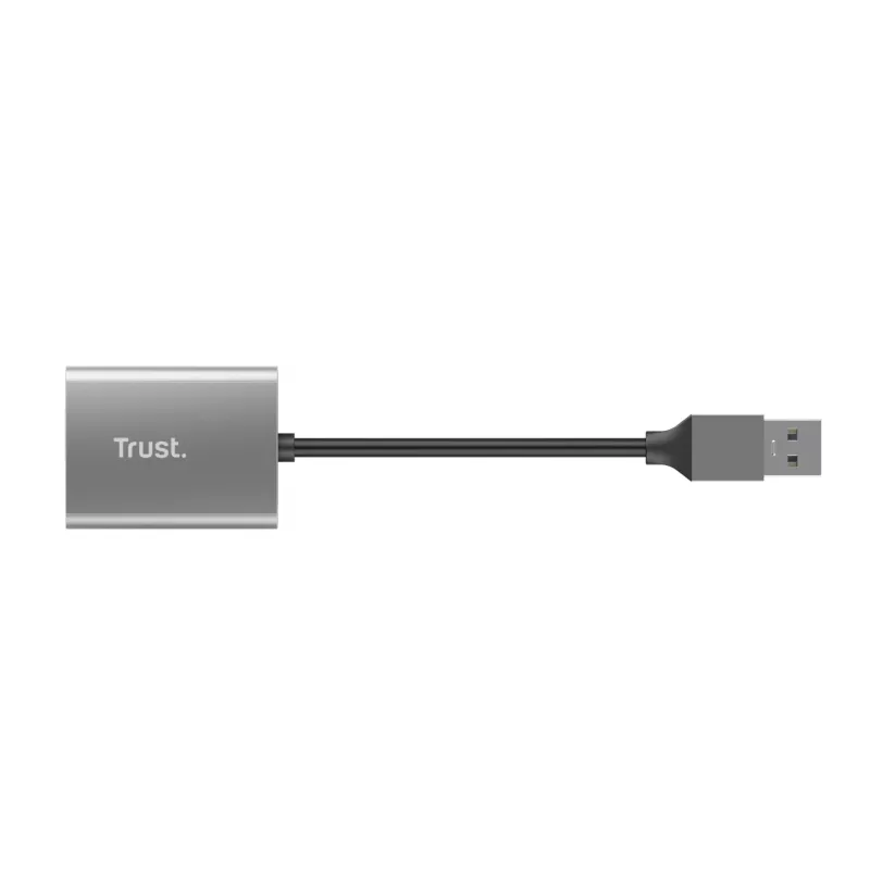 Trust Dalyx 24135 leitor de cartões, USB 3.2 Gen 1, microSD/SD/SDHC/SDXC, prateado