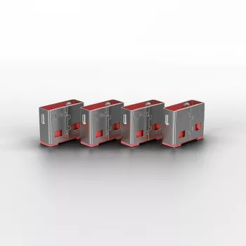 Bloqueador de portas Lindy USB Port Blocker Pack de 4 Código de cor Rosa