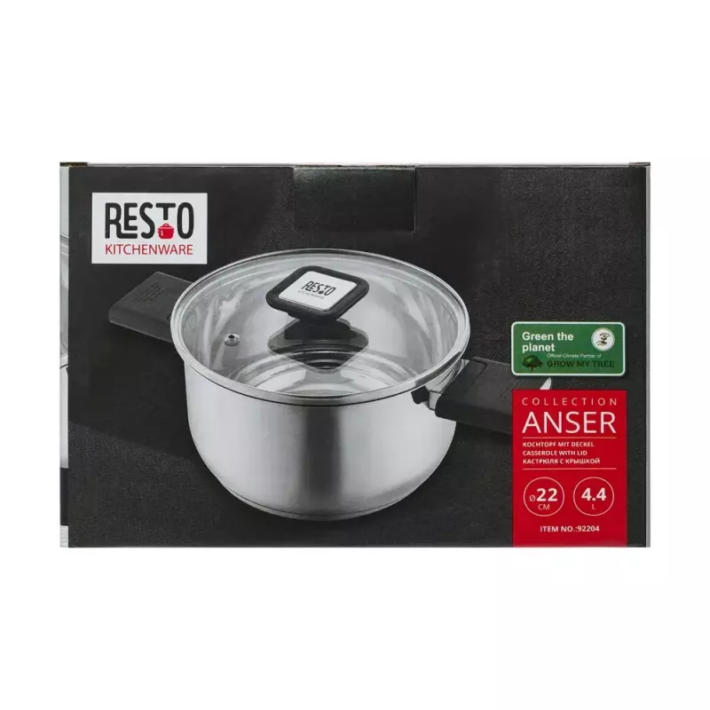 Resto Kitchenware Anser 4,4 L redondo preto aço inoxidável