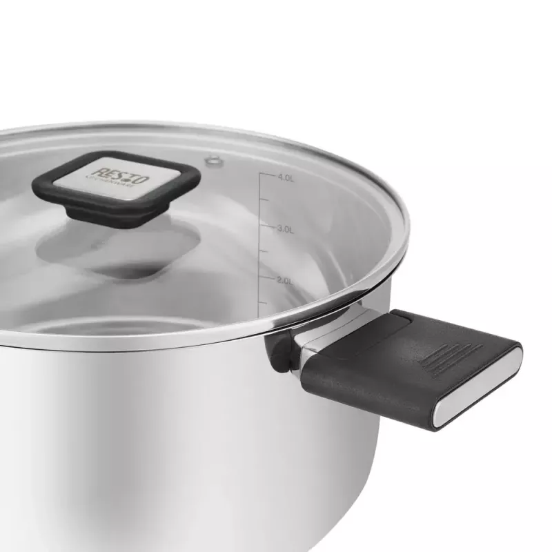 Resto Kitchenware Anser 4,4 L redondo preto aço inoxidável