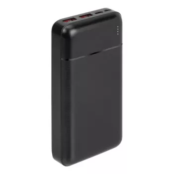 Powerbank portátil Rivacase VA2102 polímero de lítio 20000 mAh, Quick Charge 3.0, 2×USB-A + 1×USB-C, 22,5 W, preto