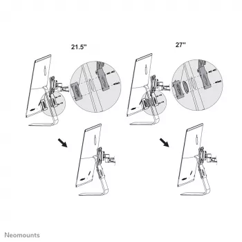 Neomounts FPMA-VESAMAC2127 placa adaptadora VESA para iMac, 21,5-27 polegadas, VESA 75x75 / 100x100 mm, máx. 15 kg, em aço, 730 g, prateada