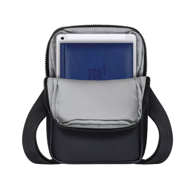 Mala messenger Rivacase 8810 para tablets até 20,3 cm (8 polegadas) — poliuretano e poliéster, 0,28 kg