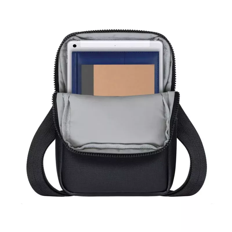 Mala messenger Rivacase 8810 para tablets até 20,3 cm (8 polegadas) — poliuretano e poliéster, 0,28 kg