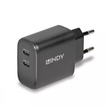 Carregador Lindy 65W USB 2 x Type-C GaN 73438