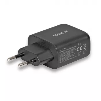 Carregador Lindy 65W USB 2 x Type-C GaN 73438