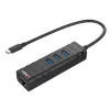 Hub USB Lindy USB 3.2 Type-C e conversor Gigabit Ethernet