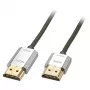 Cabo HDMI Lindy 3m CROMO fino High Speed com Ethernet, 3 m, HDMI tipo A (Standard), HDMI tipo A (Standard), 3D, 10,2 Gbit/s, cinzento