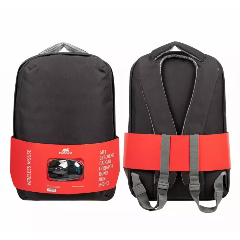 Rivacase 7563 mochila para portátil 15,6 polegadas (39,6 cm) com rato, preta