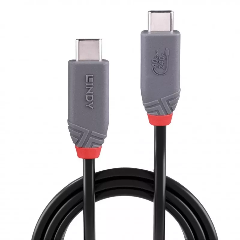 Cabo USB 4 240 W Type-C de 0,8 m Lindy, Anthra Line