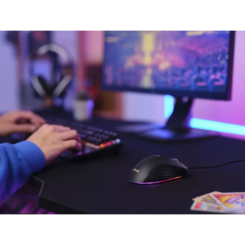 Rato gaming Trust GXT924 YBAR+ destro USB Type-A ótico 25600 DPI
