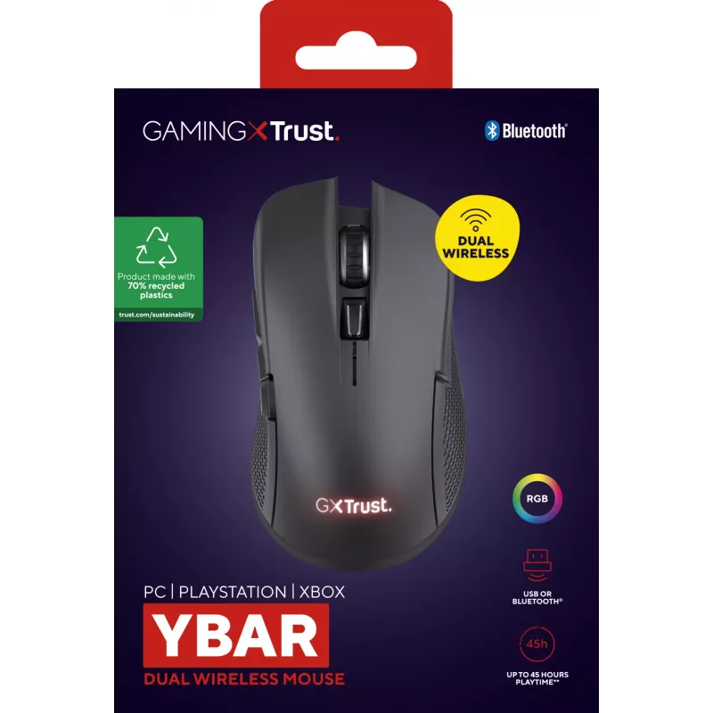 Rato gaming Trust GXT 931 Ybar destro Bluetooth laser 7200 DPI