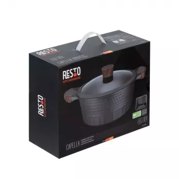 Panela Resto Kitchenware Capella 4,6 L redonda preta de madeira
