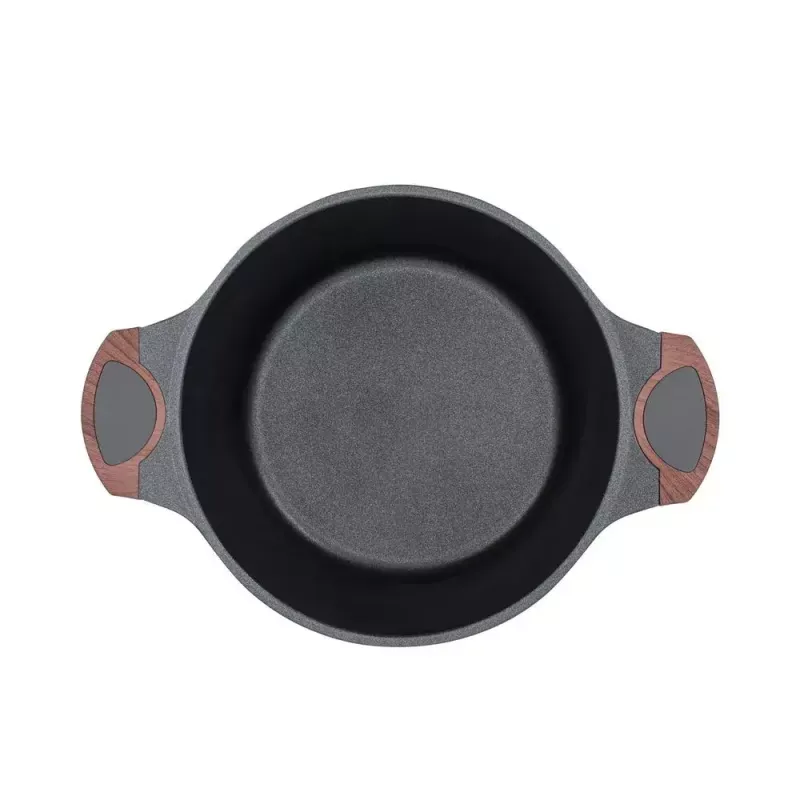 Panela Resto Kitchenware Capella 4,6 L redonda preta de madeira