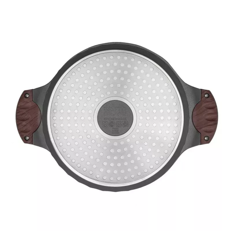 Panela Resto Kitchenware Capella 4,6 L redonda preta de madeira