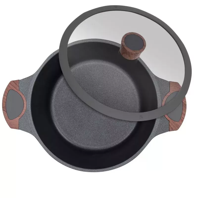 Panela Resto Kitchenware Capella 4,6 L redonda preta de madeira