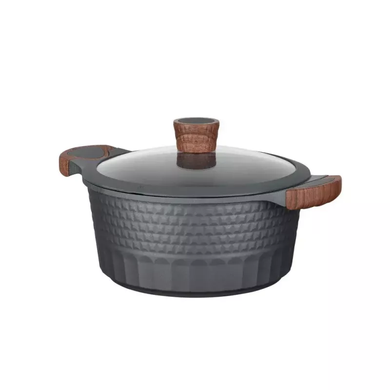Panela Resto Kitchenware Capella 4,6 L redonda preta de madeira