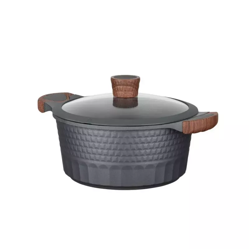 Panela Resto Kitchenware Capella 4,6 L redonda preta de madeira