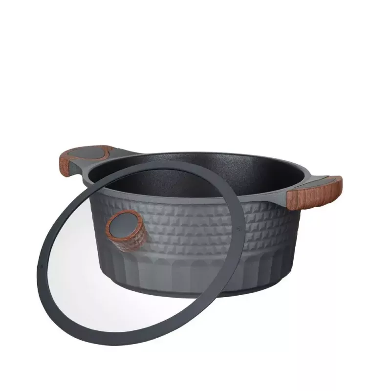 Panela Resto Kitchenware Capella 4,6 L redonda preta de madeira