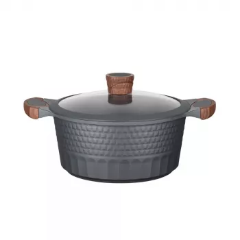 Panela Resto Kitchenware Capella 4,6 L redonda preta de madeira