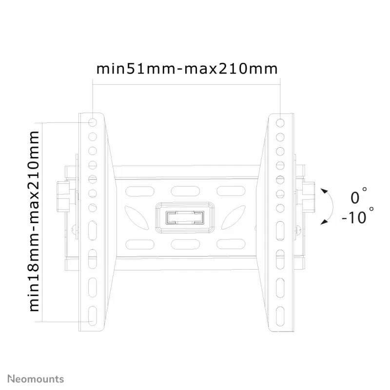 Suporte de parede para TV Neomounts LED-W220 22-40 polegadas – inclinável, 101,6 cm (40 polegadas), 100 x 100 mm, 200 x 200 mm, 0 - 10°, aço, preto