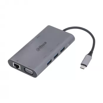 Docking station Dahua Technology 9-em-1 USB 3.1 Type-C para USB 3.0 + HDMI + RJ45 + VGA + SD/TF + PD