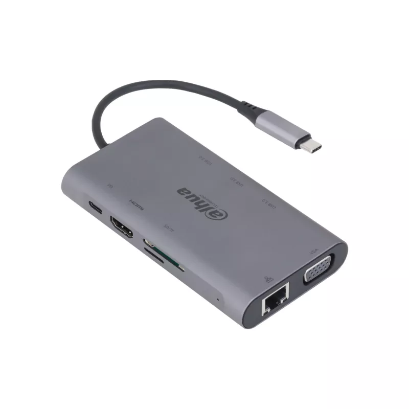 Docking station Dahua Technology 9-em-1 USB 3.1 Type-C para USB 3.0 + HDMI + RJ45 + VGA + SD/TF + PD