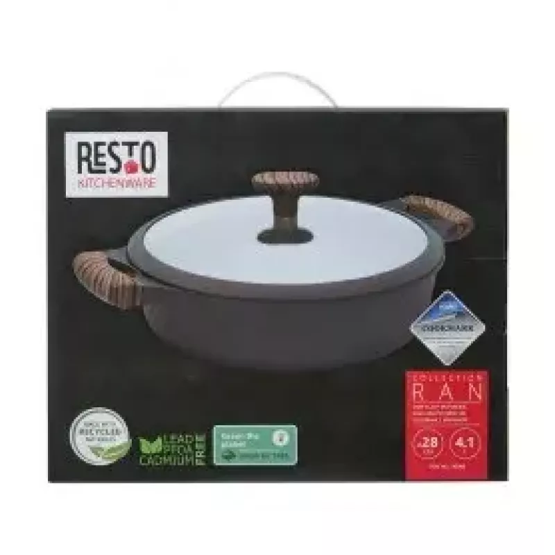 Resto Kitchenware 93906 panela multiusos, alumínio preto, 4,1 l, 28 cm