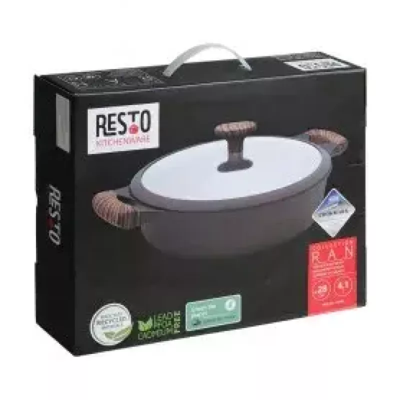 Resto Kitchenware 93906 panela multiusos, alumínio preto, 4,1 l, 28 cm