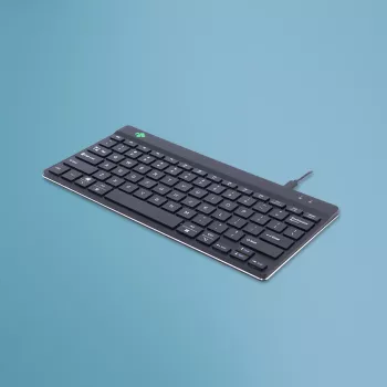 Teclado ergonómico R-Go Tools R-Go Compact Break, teclado compacto com software de pausas, QWERTY (US), com fios, preto