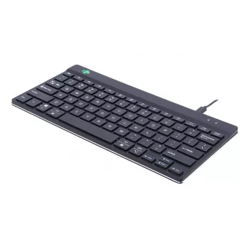 Teclado ergonómico R-Go Tools R-Go Compact Break, teclado compacto com software de pausas, QWERTY (US), com fios, preto