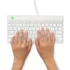 Teclado ergonómico R-Go Tools R-Go Compact Break, teclado compacto com software de pausas, QWERTY (US), com fios, branco