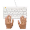Teclado ergonómico R-Go Tools R-Go Compact Break, teclado compacto com software de pausas, QWERTY (US), com fios, branco