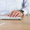 Teclado ergonómico R-Go Tools R-Go Compact Break, teclado compacto com software de pausas, QWERTY (US), com fios, branco