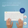 Teclado ergonómico R-Go Tools R-Go Compact Break, teclado compacto com software de pausas, QWERTY (US), com fios, branco
