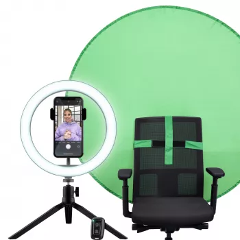 Luz anelar LED Trust Maku+ Preto/Verde 24881