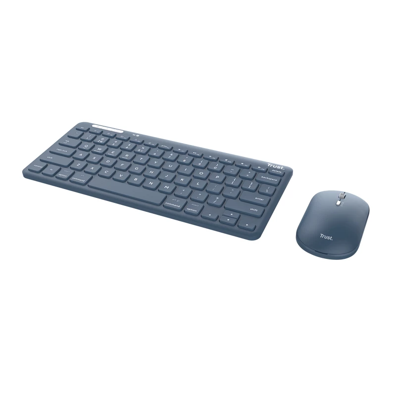Teclado Trust Lyra com rato incluído Escritório RF Wireless + Bluetooth QWERTY US-Inglês Azul