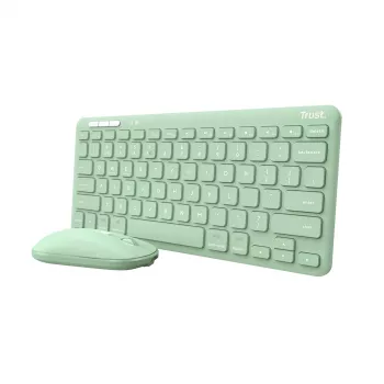 Conjunto de teclado e rato Trust Lyra Escritório RF Wireless + Bluetooth QWERTY US Inglês Verde