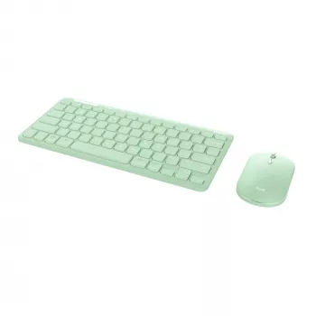 Conjunto de teclado e rato Trust Lyra Escritório RF Wireless + Bluetooth QWERTY US Inglês Verde