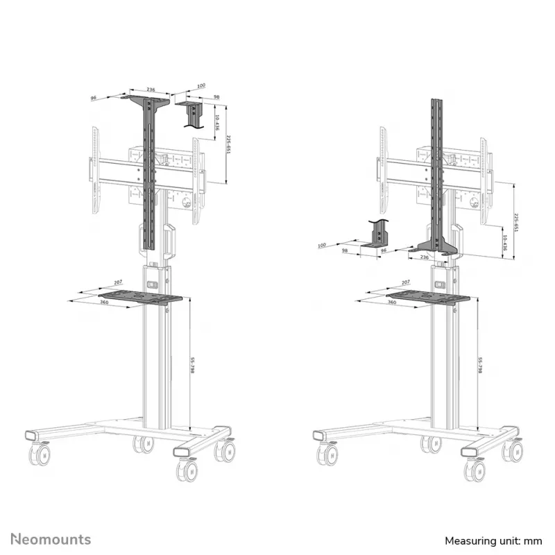 Kit Neomounts AFLS-825WH1 para videobar e multimédia - universal