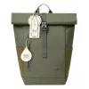 Mochila de viagem Rivacase Eden azeitona pele PU poliéster rPET 250x160x430mm