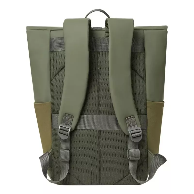 Mochila de viagem Rivacase Eden azeitona pele PU poliéster rPET 250x160x430mm