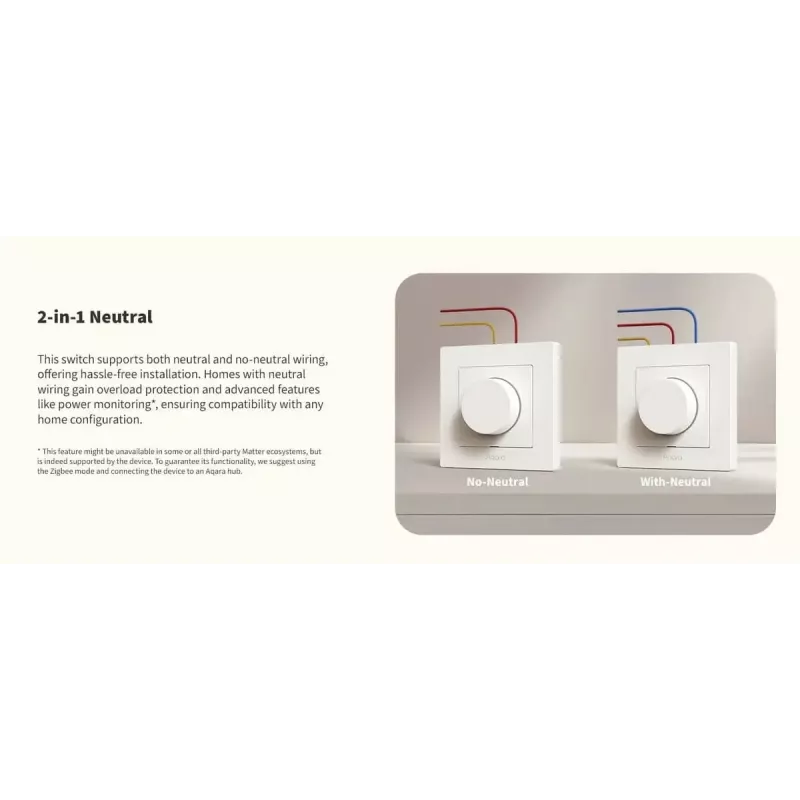 Interruptor de luz com dimmer Aqara Dimmer Switch H2 EU branco Aqara KD-R01D