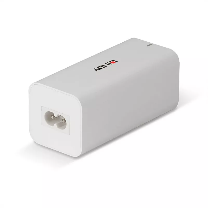 Carregador Lindy 100W 4 portas USB Type-A e C GaN interior AC Universal