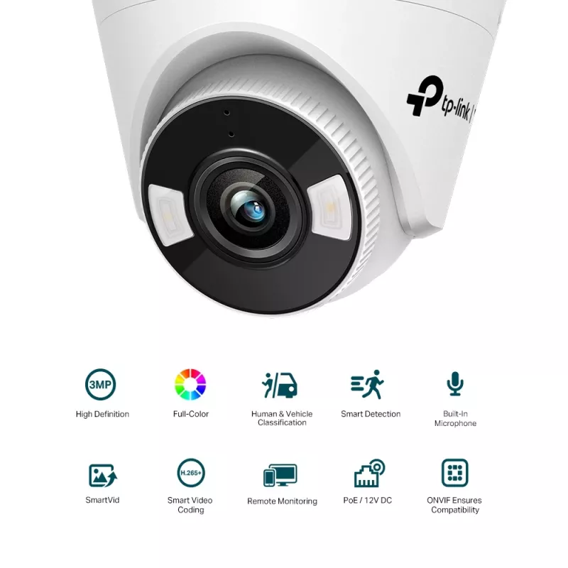 Câmara de vigilância IP dome TP-Link VIGI C430 interior e exterior 2304 x 1296 píxeis montagem no teto
