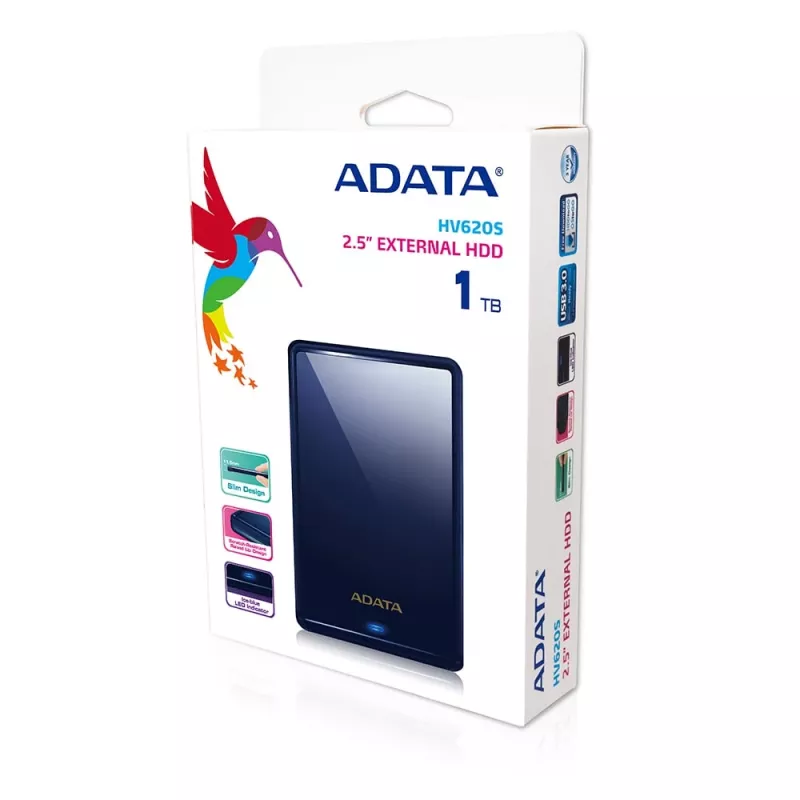 ADATA DashDrive HV620S AHV620S-1TU31-CBL disco rígido externo, 1 TB, 2,5", USB 3.1, azul