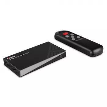Switch HDMI 8K60 Lindy 3 portas HDMI USB Micro-USB preto 4320p 48 Gbit/s