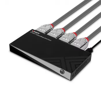 Switch HDMI 8K60 Lindy 3 portas HDMI USB Micro-USB preto 4320p 48 Gbit/s
