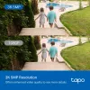 Câmara de segurança Wi-Fi exterior com rotação/inclinação TP-Link ESPEC: 3K 5MP (2880x1620), 2,4 GHz, 2 × antenas externas, 1 × porta Ethernet, horizontal 360°
